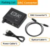 Converter HiFi DAC Digital till analog ljudomvandlare RCA 3,5 mm hörlurarförstärkare Toslink Optisk koaxial utgång Portable DAC