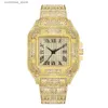 Other Watches 2023 Diamond Womens es Luxury Brand Fashion Quartz Wrist Hip Hop Diamond New For Women Fashion Ladys Gold Y240316