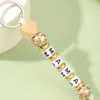 Schlüsselanhänger Buchstaben Schlüsselanhänger MAMA Buchstabe Silikonperlen Schlüsselanhänger Kreative Perlen Schlüsselanhänger für Autotasche hängende Ornamente Muttertagsgeschenke