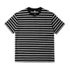 T-shirts pour hommes Été Col rond Mode T-shirt à manches courtes Homme High Street Casual Rayé Pulls en vrac Coton Y2K All-Match Tops