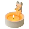 Castiçais titular presente dos desenhos animados gatinho resina mesa quarto pequeno arte artesanato para tealight sala de estar casa ornamento bonito mulheres meninas