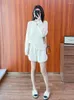 Women's Tracksuits B/C Sequined Cotton British Single Ribbed Knit Shorts Casual Top Sweatshirt Female High-quality