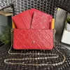 Luiwedn dhgate 3 PCS/Set omuz çantaları lüksler kadın zincir kayış crossbody cüzdan püskürür