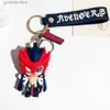 Keychains Lanyards Creative League of Legends Figure Keychains Akali Lee Sin Ahri Yasuo Yone Pendant Keyholder lol Anime Keyrings for Backpack New Y240316