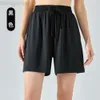 Desginer Lululemom Sutiãs Lululemmon Same Sports Capris Casual Solto Fio Original Zero Sensation Gelo Protetor Solar Ligeiramente Amplo Emagrecimento Shorts Fitness