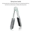 Professionele Stijltang Steil Haar Dubbele Borstel V-vormige Kam Clip Niet Pijn Styling Tools Kapper Accessoires 240314