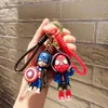 Keychains Lanyards Nya kreativa Avengers Spider Man Iron Man Keychain Cartoon Bag Hanger Childrens Personlig nyckelring Ring Y240316