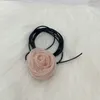 Choker elegant tyg blomma halsband blommig halschain färgglad ros kedja kedja blommor ben prydnad