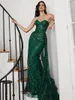 Runway Dresses Luxury Celebrity For Women Sequins Skirt Slim Fit Sleeveless Sweetheart Sweep Train Dress Prom Party Custom Made