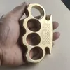 Tjockad mässing Knuckle Duster Fyra fingerspänne Utomhus Säkerhet Försvarsfönster BREAKING Boxing Fighting EDC Tool