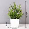 Flores decorativas 1 pieza plantas artificiales falsas simuladas decoración del hogar adorno de mesa eucalipto bonsái pequeño