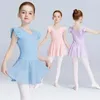 Girl's Dresses Ballet Kjol Tutu för Girls Dance Leotard för barn Gymnastik Ballet Leotard Double Sleeves Ballet Training Outfits For Ballerinas 240315