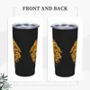 Tumblers Elegant And Chic French Golden Haired Tumbler Vacuum Insulated Mythological Greek Medusa Thermal Cup With Lid School Mug Drink