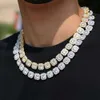 ヒップホップジュエリーフルスクエアダイヤモンドヒップスターパンク誇張されたキューバのネックレス