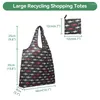 Bolsas de compras Comestibles Reutilizable Plegable Paquete de 30 Tote 50LBS Patrón Ripstop extra grande Almacenamiento lavable a máquina