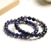 Strand Natural Blue Dichroite Cordierite Iolite Stretch Bransoletka Kobiety przezroczyste okrągłe koraliki biżuteria 7 mm 8 mm 9 mm 9 mm