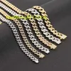 Fashionabla smycken 18K Gold Diamond Mens Bling Miami Iced Out Cuban Link Chain Halsband Wholesale Silver Hip Hop Street Punk