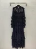 سترة نسائية شيني القوس جزء تقسيم الفساتين الطويلة النحيفة قبالة الخصر ألوان عصرية طويلة الأكمام دعاوى لحية S-XXL