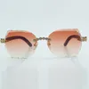 Modne rozcięte soczewki klasyczne bukiet okulary przeciwsłoneczne Diamond 8300817 z naturalnym niebieskim drewnem rozmiar 18-135 mm