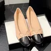 Dress Shoes Ballet Flats Designer Shoe Ballerina Ballerine Leather Flat Pumps Women Cap Toe Low Heels Pump with Bow Quilted leather Comfy Working Formal shoes