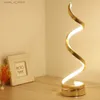 Table Lamps LED Spiral Table Lamp Modern Curved Desk Bedside Lamp Dimmable Warm White Night Light For Living Room And Bedroom YQ240316