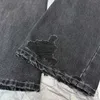 Erkek pantolon çatal bıçak takımı pantolon kırpılmış mikro boynuz delikler yapılır siyah sıradan jeansl2403