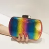 Lady Evening Bags Summer Versatile Rainbow Dinner Bag Laser PU Handväska Gradient Kvinnor