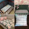 LVYZIHO Pink Cute Swan Crib Sheet Set Custom Name Baby Girl Bedding Shower Gift 240313