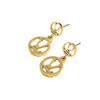 Plated Gold T Hoop Earrings Style Designer 20 Brand Letter Stud Earring Geometric Famous Women Jewelry Accessories GG