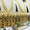 Cadenas De Oro 18k gepersonaliseerde aangepaste hiphop sieraden luxe massief 18k geel goud effen Miami Cubaanse schakelketting mannen