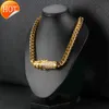 Kubanische Gliederketten, Halsketten, Designer-Halskette für Männer, kreisförmige Schnalle mit nicht anlaufgeschütztem Diamantstahl, Goldkette, 6 mm breit, Hip-Hop-Rapper-Schmuck, Geschenk