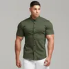 Sommer Mode Super Slim Fit Kurzarm Shirts Männer Klassische Casual Kleid Hemd Männlich Hipster Entspannt Luxe Formale Hemd 240313
