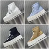 Designer Double Wheel Re-Nylon gabardine sneakers fashion Women Canvas Little white shoes High top Low help casual shoes Size 35-41