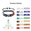 Charm Bracelets 7 Chakra Reiki Natural Stone Braided Bracelet Men Women Crystal Healing Anxiety Jewellery Adjustable Rope Accessories