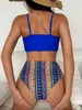 Women's Swimwear 2023 New Sexy Bikini Women High Waist Print Drstring Swimwear Swimsuit Bikinis Set Bathing Suit Beach Bikini Fe Push UpC24315