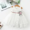 Girl's Dresses Flower dresses for girls for wedding Backless cute little girls birthday princess dresses first communion white lace dress 240315