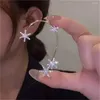 Backs Earrings Fashion Snowflake For Women Exquisite Snow Star Pendant Clip DIY Jewelry Accessories Birthday Party Gifts 2024
