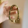 Bracelet en bois de santal vert pour femmes, perles de bouddha, littérature et jeu, bijoux pour hommes et étudiants