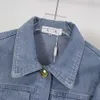 CE Denim Jacke Frauen Blondewigmäntel Designer Damen Jacken Mode Kurzstil Außenbekleidung Ständer Langärmel Frau Kleidung 0316