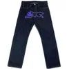 Jeans da uomo Y2k Uomo Harajuku Hip Hop Dog Stampa grafica Baggy Pantaloni neri Punk Rock Gotico Pantaloni larghi Streetwear Winter01 45