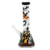 1pc,25cm/10in,Glass Bongs With Cute Magician & Bat,Borosilicate Glass Water Pipe With Glow In Dark,Glass Hookah,Hand Painted,Home Decorations,Smoking Accessaries