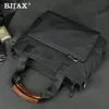 Bjiax Men Bag Horizo​​ntal Businessカジュアルハンドバッグナイロンオックスフォードクロスキャンバスクロスボディブリーフケース240311