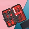 9 pezzi/set tagliaunghie manicure pedicure set portatile da viaggio in acciaio inossidabile kit di strumenti per taglierina per unghie vestito per unghie