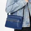 Crossbody-ontwerper voor heren in leer, zwart, wit en blauw, messengertas met grote capaciteit Een must-have voor buitenactiviteiten