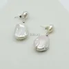 Dangle Chandelier Genuine Baroque Womens Earrings Drop Shape White Natural Freshwater Pearl Pendant Handmade Fashion Jewelry 24316