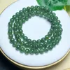Länkarmband 6mm naturlig grön apatit trippel cirkel armband helande fengshui sten kvinnliga smycken gåvor 1 st