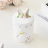 Storage Bottles Ceramic Airtight Jar Candy Easter Treat Container With Cover Jars Ceramics -shaped Home Holder Orange Food