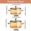 Small Bear glass soup boiler stove cooking pot with lid heatproof saucepan amphora instant noodle kitchenware 240308