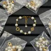 Luksusowa bransoletka Kobiety Designer Rhinestone Bransoletka Klasyczne różowe kwiaty urok łańcuch designerka biżuteria srebrne bransoletki damskie akcesoria ZH174 E4