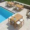 Kampmeubilair Hoge kwaliteit Landelijk Casual Barkruk Stoelen Tafel Restaurant Teak Outdoor Set